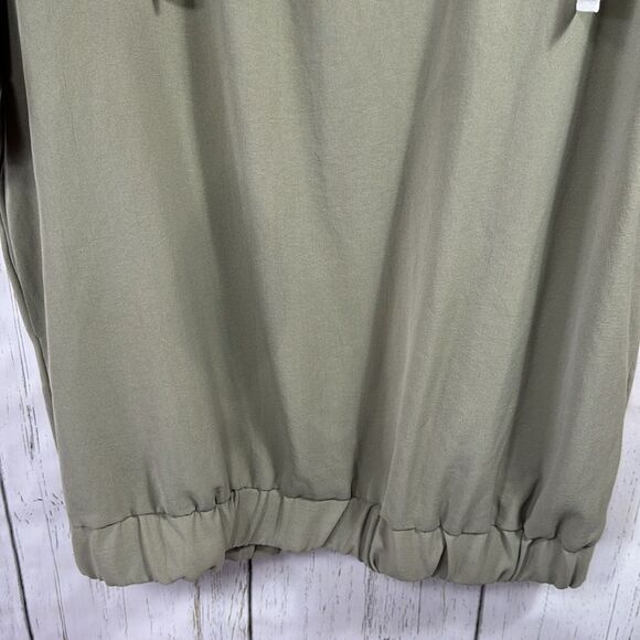 Zara Olive Green Oversized Hoodie Dress with Half Zip Size M Streetwear Edgy - Picture 9 of 16